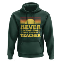 Harris Walz Hoodie Never Underestimate A Public School Teacher Sunshine Coconut Tree - Wonder Print Shop