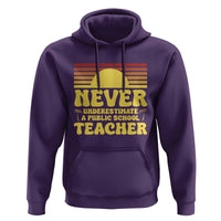 Harris Walz Hoodie Never Underestimate A Public School Teacher Sunshine Coconut Tree - Wonder Print Shop
