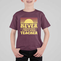 Harris Walz T Shirt For Kid Never Underestimate A Public School Teacher Sunshine Coconut Tree - Wonder Print Shop