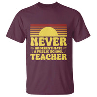 Harris Walz T Shirt Never Underestimate A Public School Teacher Sunshine Coconut Tree - Wonder Print Shop