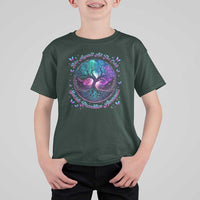 Suicide Prevention Awareness T Shirt For Kid Rise Against All The Odds Teal And Purple Tree Butterfly - Wonder Print Shop