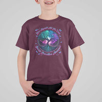 Suicide Prevention Awareness T Shirt For Kid Rise Against All The Odds Teal And Purple Tree Butterfly - Wonder Print Shop