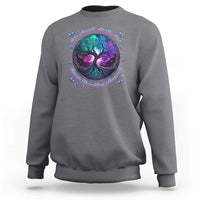 Suicide Prevention Awareness Sweatshirt Rise Against All The Odds Teal And Purple Tree Butterfly - Wonder Print Shop