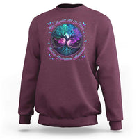 Suicide Prevention Awareness Sweatshirt Rise Against All The Odds Teal And Purple Tree Butterfly - Wonder Print Shop