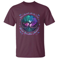 Suicide Prevention Awareness T Shirt Rise Against All The Odds Teal And Purple Tree Butterfly - Wonder Print Shop
