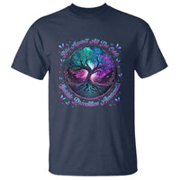 Suicide Prevention Awareness T Shirt Rise Against All The Odds Teal And Purple Tree Butterfly - Wonder Print Shop