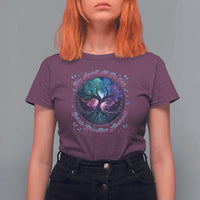 Suicide Prevention Awareness T Shirt For Women Rise Against All The Odds Teal And Purple Tree Butterfly - Wonder Print Shop