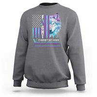 Suicide Prevention Awareness Sweatshirt Fight It Doesn't Get Easier You Get Stronger Wolf American Flag - Wonder Print Shop