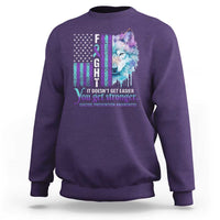Suicide Prevention Awareness Sweatshirt Fight It Doesn't Get Easier You Get Stronger Wolf American Flag - Wonder Print Shop