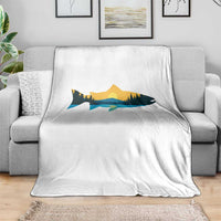 Trout Fly Fishing Outdoor Forest Mountain Nature Wildlife Fisherman Throw Blanket - Wonder Print Shop