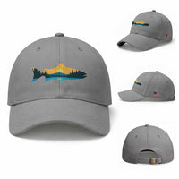 Trout Fly Fishing Outdoor Forest Mountain Nature Wildlife Fisherman Baseball Cap