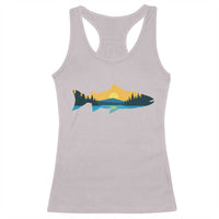 Trout Fly Fishing Outdoor Forest Mountain Nature Wildlife Fisherman Racerback Tank Top - Wonder Print Shop