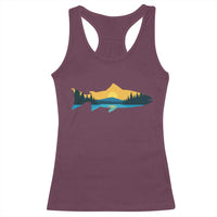 Trout Fly Fishing Outdoor Forest Mountain Nature Wildlife Fisherman Racerback Tank Top - Wonder Print Shop