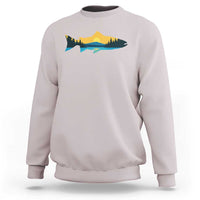 Trout Fly Fishing Outdoor Forest Mountain Nature Wildlife Fisherman Sweatshirt - Wonder Print Shop