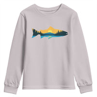 Trout Fly Fishing Outdoor Forest Mountain Nature Wildlife Fisherman Youth Sweatshirt - Wonder Print Shop