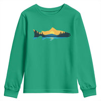 Trout Fly Fishing Outdoor Forest Mountain Nature Wildlife Fisherman Youth Sweatshirt - Wonder Print Shop