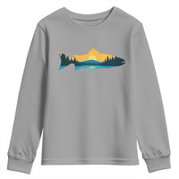 Trout Fly Fishing Outdoor Forest Mountain Nature Wildlife Fisherman Youth Sweatshirt - Wonder Print Shop