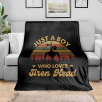 Funny Just A Boy Who Loves Siren Head Throw Blanket Supernatural Cryptid Retro Monster - Wonder Print Shop