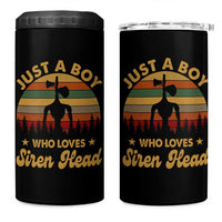 Funny Just A Boy Who Loves Siren Head 4 in 1 Can Cooler Tumbler Supernatural Cryptid Retro Monster - Wonder Print Shop