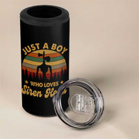Funny Just A Boy Who Loves Siren Head 4 in 1 Can Cooler Tumbler Supernatural Cryptid Retro Monster - Wonder Print Shop