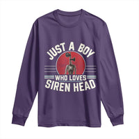 Funny Just A Boy Who Loves Siren Head Long Sleeve Shirt Supernatural Cryptid Monster - Wonder Print Shop