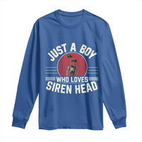 Funny Just A Boy Who Loves Siren Head Long Sleeve Shirt Supernatural Cryptid Monster - Wonder Print Shop