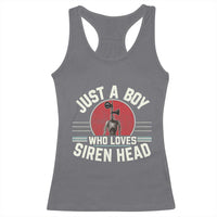 Funny Just A Boy Who Loves Siren Head Racerback Tank Top Supernatural Cryptid Monster - Wonder Print Shop