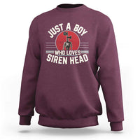 Funny Just A Boy Who Loves Siren Head Sweatshirt Supernatural Cryptid Monster - Wonder Print Shop