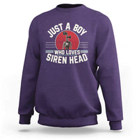 Funny Just A Boy Who Loves Siren Head Sweatshirt Supernatural Cryptid Monster - Wonder Print Shop