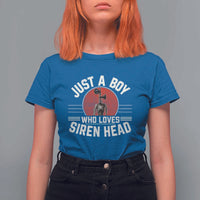 Funny Just A Boy Who Loves Siren Head T Shirt For Women Supernatural Cryptid Monster - Wonder Print Shop