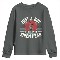 Funny Just A Boy Who Loves Siren Head Youth Sweatshirt Supernatural Cryptid Monster - Wonder Print Shop