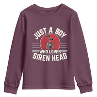 Funny Just A Boy Who Loves Siren Head Youth Sweatshirt Supernatural Cryptid Monster - Wonder Print Shop