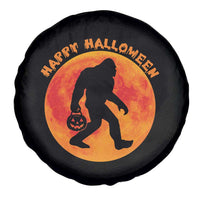 Funny Halloween Bigfoot Spare Tire Cover Sasquatch Full Moon Jack O Lantern - Wonder Print Shop