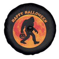 Funny Halloween Bigfoot Spare Tire Cover Sasquatch Full Moon Jack O Lantern - Wonder Print Shop