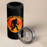 Funny Halloween Bigfoot 4 in 1 Can Cooler Tumbler Sasquatch Full Moon Jack O Lantern - Wonder Print Shop