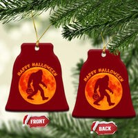 Funny Halloween Bigfoot Ceramic Ornament Sasquatch Full Moon Jack O Lantern - Wonder Print Shop