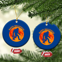 Funny Halloween Bigfoot Ceramic Ornament Sasquatch Full Moon Jack O Lantern - Wonder Print Shop
