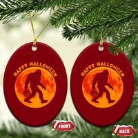 Funny Halloween Bigfoot Ceramic Ornament Sasquatch Full Moon Jack O Lantern - Wonder Print Shop