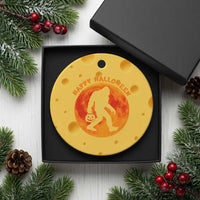 Funny Halloween Bigfoot Ceramic Ornament Sasquatch Full Moon Jack O Lantern - Wonder Print Shop