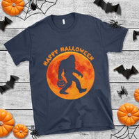 Funny Halloween Bigfoot T Shirt Sasquatch Full Moon Jack O Lantern - Wonder Print Shop
