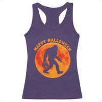 Funny Halloween Bigfoot Racerback Tank Top Sasquatch Full Moon Jack O Lantern - Wonder Print Shop