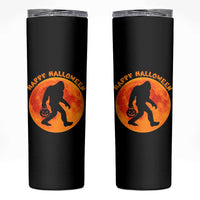Funny Halloween Bigfoot Skinny Tumbler Sasquatch Full Moon Jack O Lantern - Wonder Print Shop