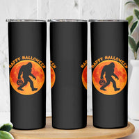 Funny Halloween Bigfoot Skinny Tumbler Sasquatch Full Moon Jack O Lantern - Wonder Print Shop