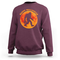 Funny Halloween Bigfoot Sweatshirt Sasquatch Full Moon Jack O Lantern - Wonder Print Shop