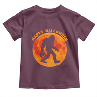 Funny Halloween Bigfoot Toddler T Shirt Sasquatch Full Moon Jack O Lantern - Wonder Print Shop