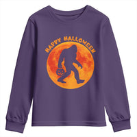 Funny Halloween Bigfoot Youth Sweatshirt Sasquatch Full Moon Jack O Lantern - Wonder Print Shop