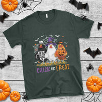 Funny Halloween T Shirt Chick Or Treat Chicken Farm Witches Skeleton - Wonder Print Shop