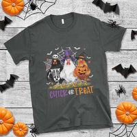 Funny Halloween T Shirt Chick Or Treat Chicken Farm Witches Skeleton - Wonder Print Shop