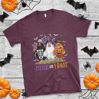 Funny Halloween T Shirt Chick Or Treat Chicken Farm Witches Skeleton - Wonder Print Shop