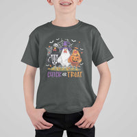 Funny Halloween T Shirt For Kid Chick Or Treat Chicken Farm Witches Skeleton - Wonder Print Shop